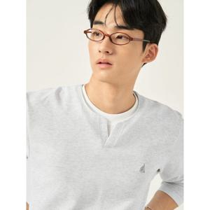 [빈폴멘] 조직감 레이어드넥 티셔츠 - 라이트 그레이 (BC5841C052)