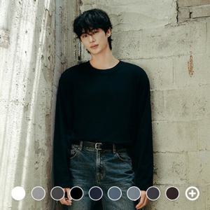 [지오다노]남성 가을 라운드넥 기본핏 솔리드 무지 면 긴팔 티셔츠 025910