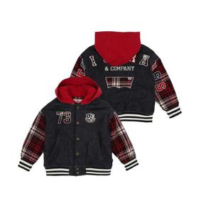 [리바이스(키즈)]체크데님후드보머자켓V251JK374P