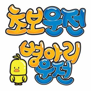 초보운전 병아리운전 포인트 알림스티커 시트지