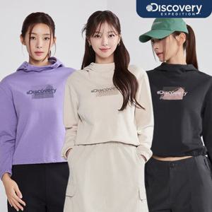 디스커버리 25FW 가을 신상 여성 아웃도어 그래픽 후드티셔츠 티셔츠/소로나웜/체온유지/세미오버핏 DWHD42054