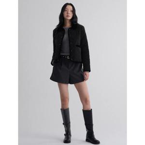 (325938LY15) [에잇세컨즈] 벨벳 칼라 경량 패딩  블랙