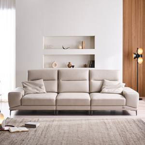 [시트앤모어]스페이스 전동 4인 이태리 천연 면피통가죽 전동 스윙 리클라이너 소파