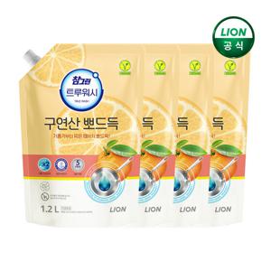 참그린 구연산 뽀드득 주방세제 오렌지향 1.2L 리필 x 4개