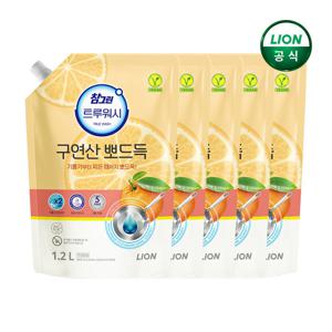 참그린 구연산 뽀드득 주방세제 오렌지향 1.2L 리필 x 5개
