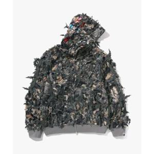 디젤 베이프 트리 엣지 카모 레이저 컷 크롭 샤크 풀 집 후드 P0