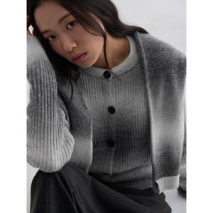 (125Y5AMQ13) [에잇세컨즈] 그라데이션 숄 레이어드 가디건  그레이