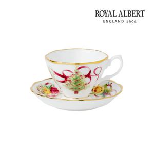 [로얄알버트]황실장미 크리스마스 커피잔 1인조 티세트