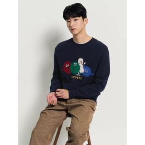 [빈폴멘] 홀리데이 푸즈예티 인타샤 니트 - 네이비 (BC5Z51C64R)