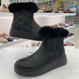 [에스콰이아]여성 방한 퍼 앵클부츠 YACWSB65OBK HSFT1A GN