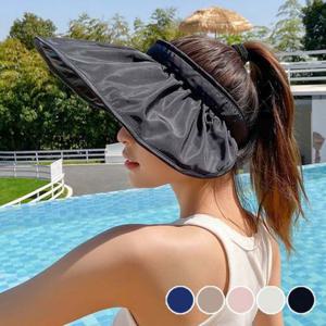여성 햇빛차단 와이드챙 속코팅 휴대용 헤어밴드 썬캡