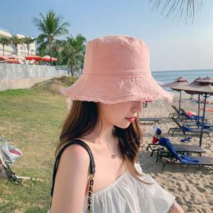 여성 파스텔 마카롱 벙거지 프린지 챙 데일리 버킷햇