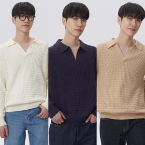 [플랙진] 와플 롱슬리브 카라 니트 PWTF1NTL10M