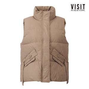비지트인뉴욕  하이넥 사이드 버튼 스트랩 패딩 베스트 (V5CVE09)