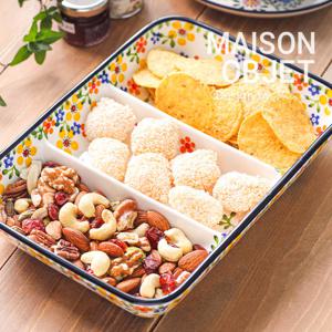 [프라카] 폴란드풍 도자기 직사각 3절 찬기