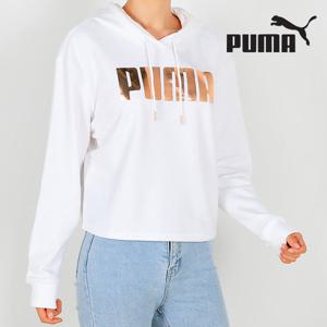 푸마 여성 그래픽 로고 후드 티셔츠 581849-02