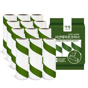 아임 돌돌이 테이프클리너 리필 90회x12개 사선 먼지제거 테이프