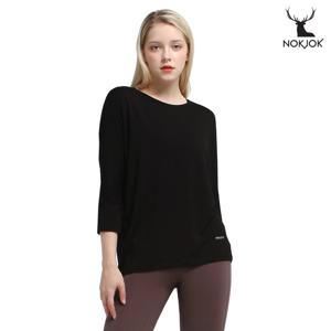 녹족 요가복 필라테스복 주디 모달 7부 티셔츠 블랙