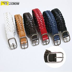 와이드 사각 실버버클 트위스트 여성 가죽 벨트 JCBT-TSWS21B10