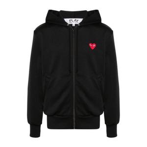 꼼데가르송 로고 패치 드로우스트링 포켓 후드 집업 AXT172D 1