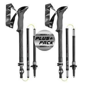 레키 플러스팩 마카루 FX 카본 AS 블랙 5단 접이식 등산스틱 충격흡수 경량 지팡이