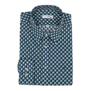 [에스티듀퐁(셔츠)]여름용 얇은 프린트소재 슬림핏긴소매셔츠(SE4SM21LS331SNY)