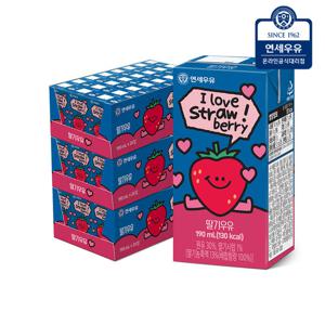 연세우유 딸기 멸균우유 190ml 72팩 / 연세 멸균 두유