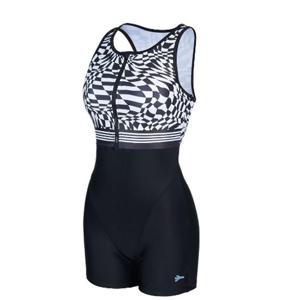 여성 2부 웨이브 체크 반신 수영복LF2E062_WH