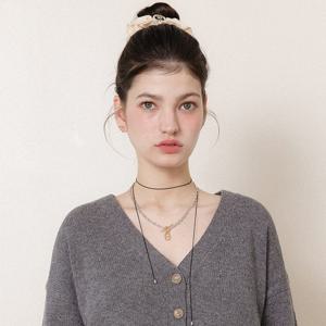 제이로렌 실크코드 실버볼 포인트 롱 목걸이 N01203