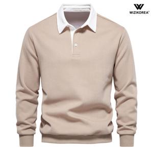 남성 긴팔 배색 카라 티셔츠 봄 가을 맨투맨 WI050T