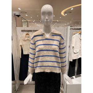 [밸리걸] 오픈 카라 스트라이프 니트 801890