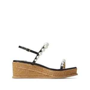 지미추 아마투스 펄 장식 웨지 에스파드리유 60mm AMATUUS60XPX