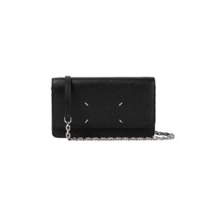 메종 마르지엘라 포 스티치 체인 플랩 지갑 블랙 SA3UI0008P4455T8013