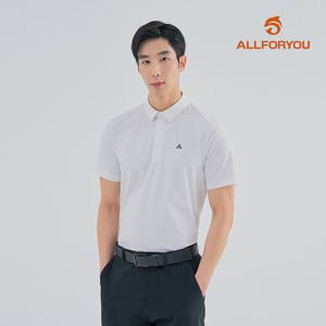 [올포유] [모델착장] 남성 펀칭 소재 패치 카라 반팔 티셔츠 AMTYM4191-100