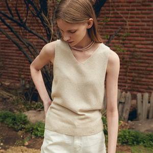 [모우트] LINEN SLEEVELESS KNIT_natural beige [MO23UKN002]