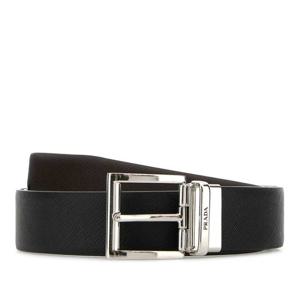 프라다 블랙 가죽 리버서블 벨트 2CC004053 F0XCR F0XCR