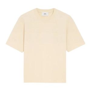 아미 크림 컬러 크루넥 반팔 티셔츠 H25UTS341726 185 185