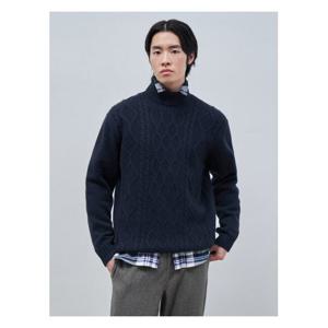 [빈폴멘]피셔맨 터틀넥 니트  네이비 (BC4Z51C70R) .