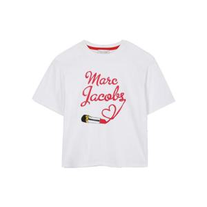마크제이콥스 여아 화이트 LIPGLOSS 로고 반팔 티셔츠 W60579K_10P