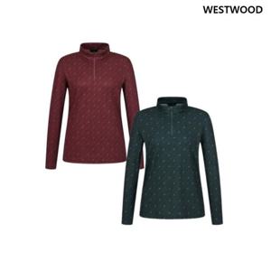 [웨스트우드] 여성 도트 프린트 집업 티셔츠 (2컬러) WP3WTTS306