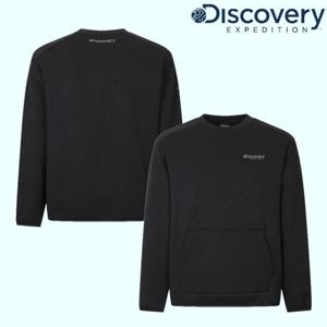 [디스커버리] 아웃도어 그리드 기모 맨투맨 DXMT79056 BKS