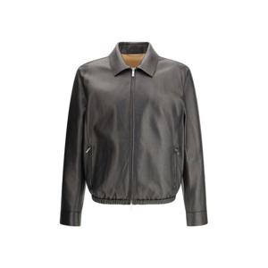 살바토레 페라가모 가죽 자켓 788341 002 Black