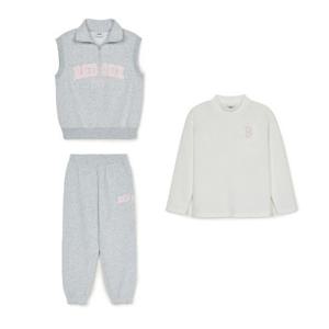 M MLB키즈트레이닝세트 NQK 7AS1V0346-43MGL 바시티 기모 맨투맨 3 셋업 보스턴 레드삭스