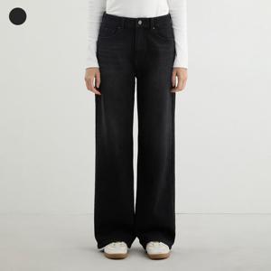 [게스(진)]YP4D9195 여성 기모 흑청 와이드