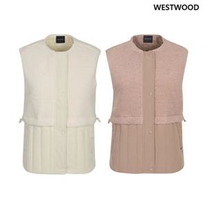 [웨스트우드] 여성 우븐 믹스 플리스 베스트 조끼 (2컬러) WN3WCVT632