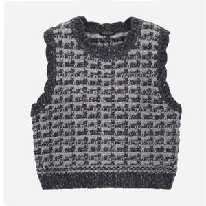 [써스데이아일랜드](T258MVT256W)멀티 컬러 트위드 니트 베스트