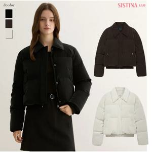 [시스티나]여성 겨울 카라 숏 덕다운 패딩