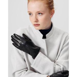 [선물포장] [DCGV5F222BK] [여성장갑]블랙 양가죽 체크라인 스마트폰터치 장갑