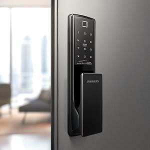 [직접설치] 위너스 W-MP5000SF 푸시풀 무타공 도어락 지문인식 자동잠금 스마트 현관 디지털키 교체 설치