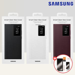 삼성 정품 갤럭시S22 울트라 스마트 클리어 뷰 커버 케이스 풀커버 강화유리필름 추가 증정 EF-ZS908 N